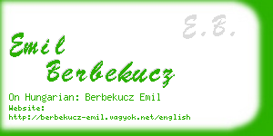 emil berbekucz business card